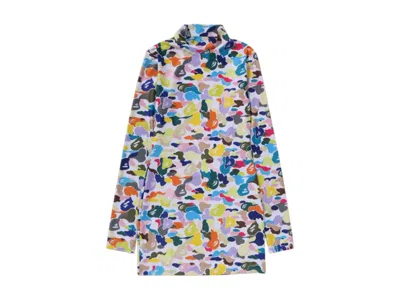 Pre-owned Bape Women's Camo Turtle Neck Onepiece In White