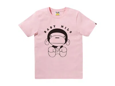 Pre-owned Bape Women's Classic Baby Milo Tee Shirt In Pink