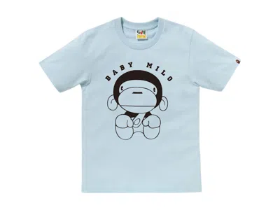 Pre-owned Bape Women's Classic Baby Milo Tee Shirt In Sax