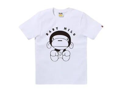Pre-owned Bape Women's Classic Baby Milo Tee Shirt In White
