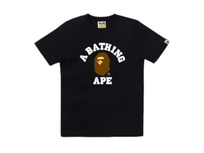 Pre-owned Bape Women's College Tee Shirt (ss25) In Black