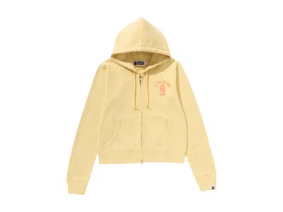Pre-owned Bape Women's College Zip Hoodie In Yellow