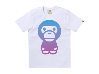 Pre-owned Bape Women's Gradation Big Baby Milo Tee Shirt In White