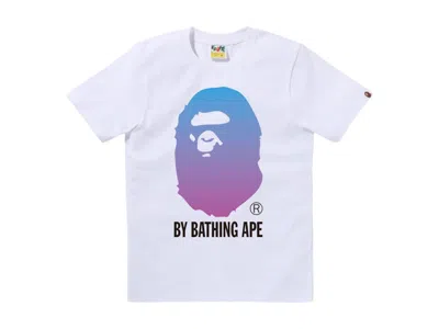 Pre-owned Bape Women's Gradation By Bathing Ape Tee Shirt In White