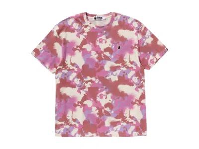 Pre-owned Bape Women's Map Camo Oversized Tee Shirt In Pink