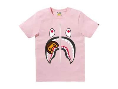 Pre-owned Bape Women's Milo Shark Tee Shirt In Pink