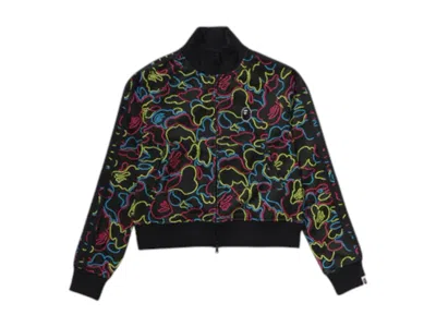 Pre-owned Bape Women's Neon Camo Jacquard Track Jacket