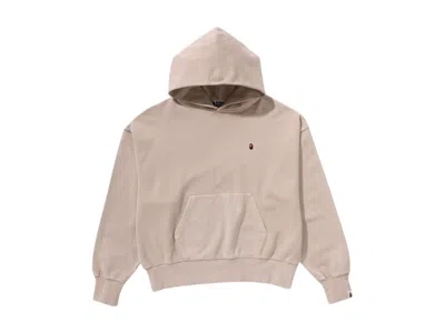 Pre-owned Bape Women's Pigment Dyed One Point Oversized Pullover Hoodie In Grey