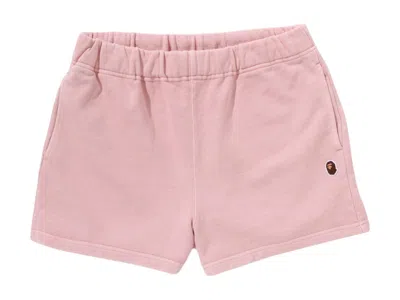 Pre-owned Bape Women's Pigment Dyed One Point Sweat Shorts In Pink