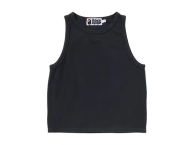 Pre-owned Bape Women's Pigment Dyed Rib Tank Top In Black