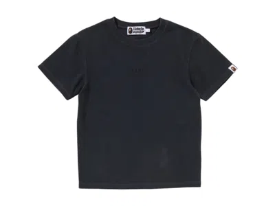Pre-owned Bape Women's Pigment Dyed Rib Tee Shirt In Black