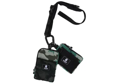 Pre-owned Bape Woodland Camo Body Bag In Olivedrab Green