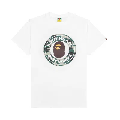 Pre-owned Bape Woodland Camo Busy Works Tee 'white'