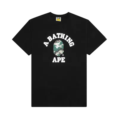 Pre-owned Bape Woodland Camo College Tee 'black'
