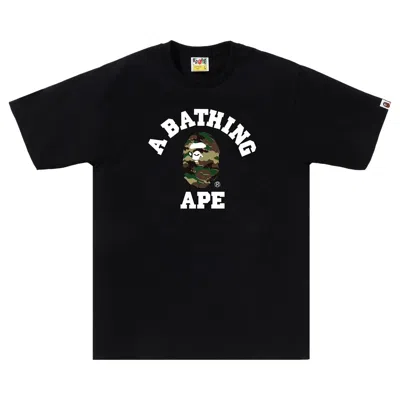 Pre-owned Bape Woodland Camo College Tee 'black Green' | Men's Size Xl