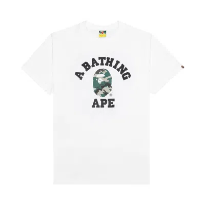 Pre-owned Bape Woodland Camo College Tee 'white'