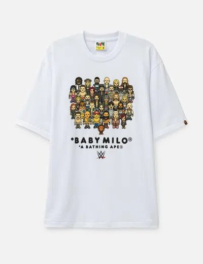 Bape Wwe X  X Topps Baby Milo T-shirt In White