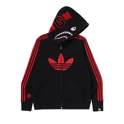Pre-owned Bape X Adidas Original Shark Full Zip Hoodie 'black' | Men's Size M