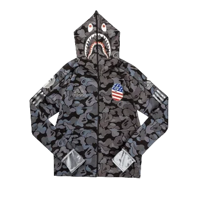 Pre-owned Bape X Adidas Sb Shark Hoodie 'black'