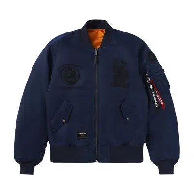 Pre-owned Bape X Alpha Industries Ma-1 Jacket 'black'