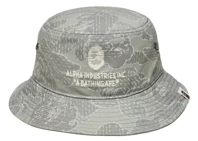 Pre-owned Bape X Alpha Industries Military Hat In Olivedrab Green