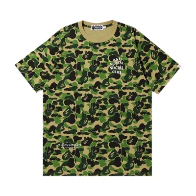 Pre-owned Bape X Anti Social Social Club Abc Camo Tee 'green' | Men's Size S