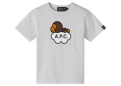 Pre-owned Bape X A.p.c Kids Milo Cloud T-shirt In Gray