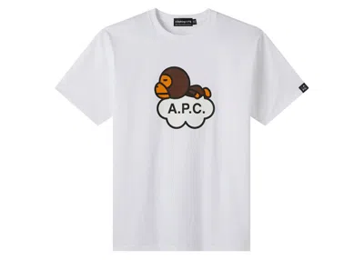 Pre-owned Bape X A.p.c Milo Cloud T-shirt In White