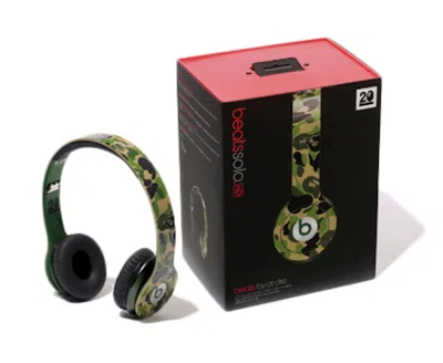 Pre-owned Bape X Beats By Dre Abc Camo Nw20 Beats Solo Headphones In Green