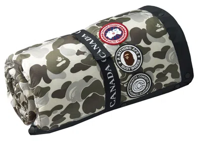 Pre-owned Bape X Canada Goose X Concepts Abc Camo Down Blanket In Gray