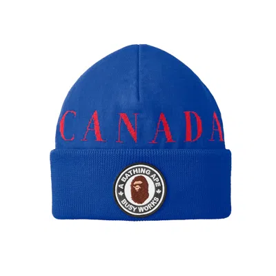 Pre-owned Bape X Canada Goose X Concepts Toque Beanie In Pacific Blue