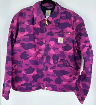 Pre-owned Bape X Carhartt 2006  Color Camo Jacket In Purple