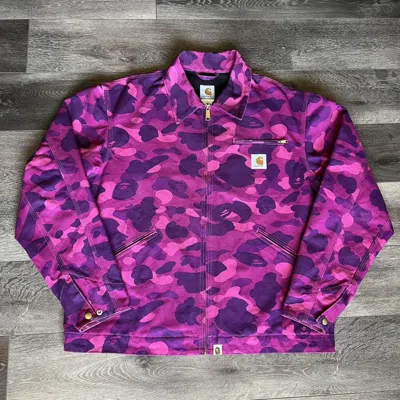 Pre owned Bape X Carhartt A Bathing Ape Bape Carhartt Detroit Purple Camo Jacket ModeSens