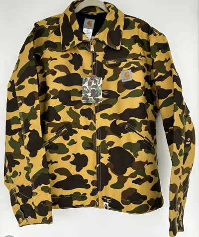 Pre-owned Bape X Carhartt Detroit Jacket (2006) In Yellow