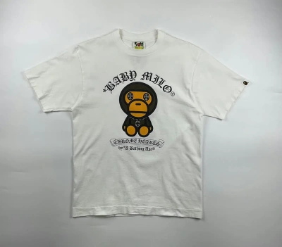 Pre-owned Bape X Chrome Hearts Baby Milo Tee In White