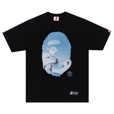 Pre-owned Bape X Coca-cola Photo Ape Head Tee 'black'