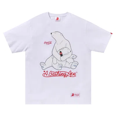 Pre-owned Bape X Coca-cola Polar Bear Tee 'white'