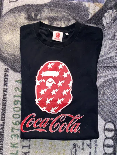 Pre-owned Bape Tee Black In Black Red White