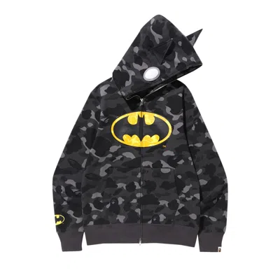 Pre-owned Bape X Dc Batman Color Camo Full Zip Hoodie #1 'black' | Men's Size L