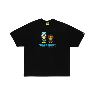 Pre-owned Bape X Disney Donald Duck Milo Relaxed Fit Tee 'black' | Men's Size L