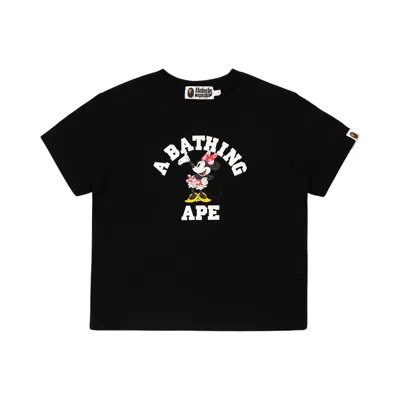 Pre-owned Bape X Disney Minnie Mouse College Mini Tee 'black' | Women's Size S