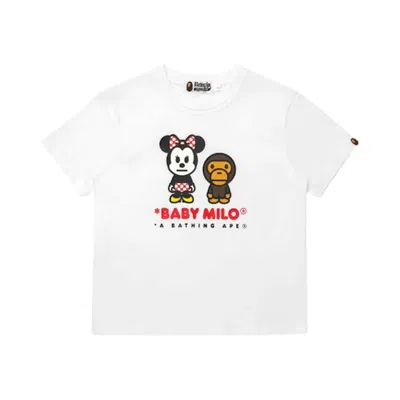 Pre-owned Bape X Disney Minnie Mouse Milo Mini Tee 'white' | Women's Size S