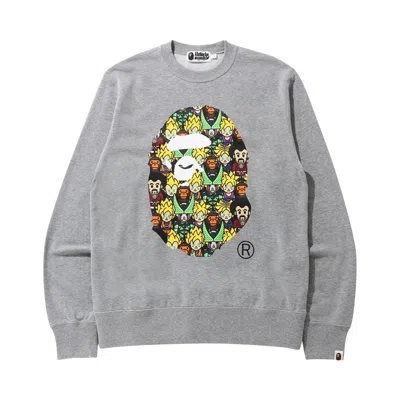 Pre-owned Bape X Dragon Ball Z Baby Milo Big Ape Head Crewneck 'grey' | Men's Size M In Gray