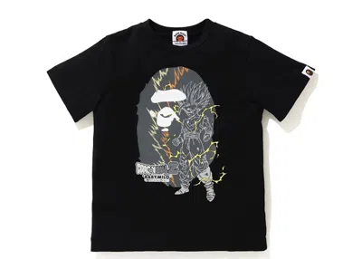 Pre-owned Bape X Dragon Ball Z Son Gohan Big Ape Head Kids Tee Shirt In Black