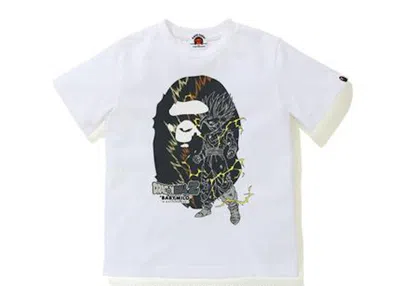 Pre-owned Bape X Dragon Ball Z Son Gohan Big Ape Head Kids Tee Shirt In White