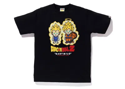 Pre-owned Bape X Dragon Ball Z Super Saiyan Vegeta & Son Goku Baby Milo Tee Shirt (kids) In Black