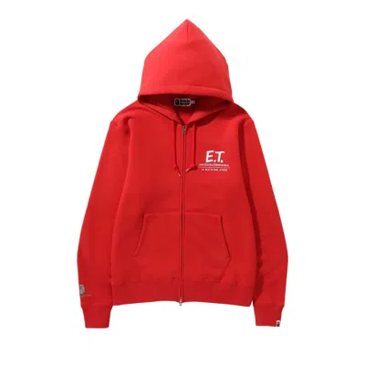 Pre-owned Bape X E.t. Ape Head Zip Hoodie 'red'
