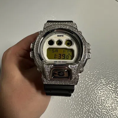 Pre-owned Bape X G-shock Dw-6900 In White