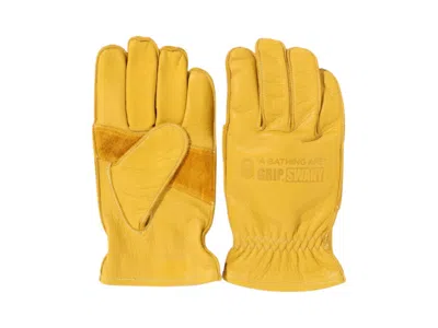 Pre-owned Bape X Grip Swany G1 Gloves In Yellow