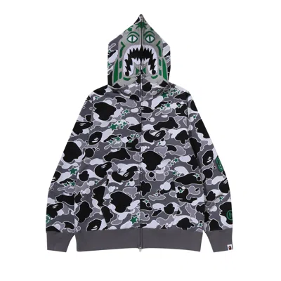 Pre-owned Bape X Hidden Sta Camo Tiger Full Zip Hoodie 'grey' | Men's Size S In Gray